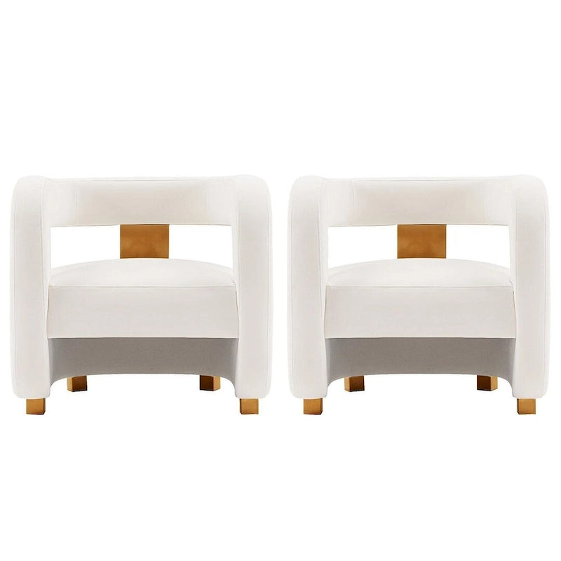 Manhattan Comfort Modern Amirah Velvet Accent Chair Set of 2