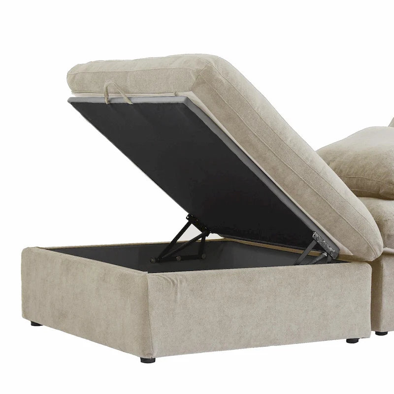 U Shape Couches for Living Room, 6-Seats Modular Convertible Sectional Sofa Couch