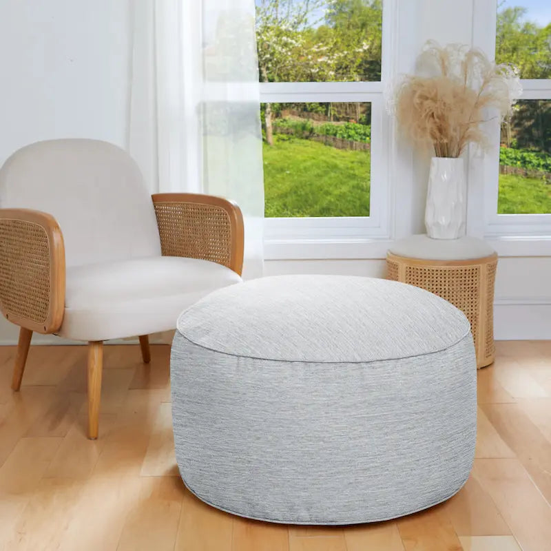 Sorra Home Indoor Textured Bean Pouf/Ottoman