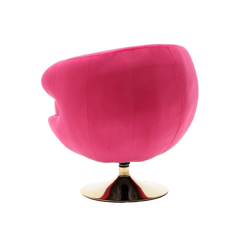 HOMEFUN Velvet 360 Degree Swivel Right Cuddle Barrel Accent Chairs