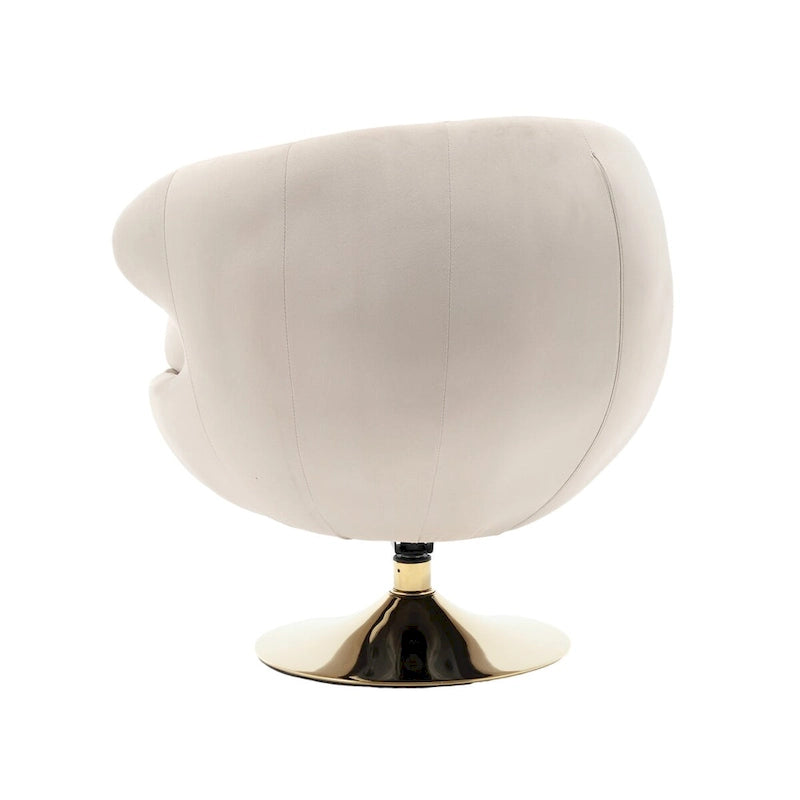 HOMEFUN Velvet 360 Degree Swivel Right Cuddle Barrel Accent Chairs