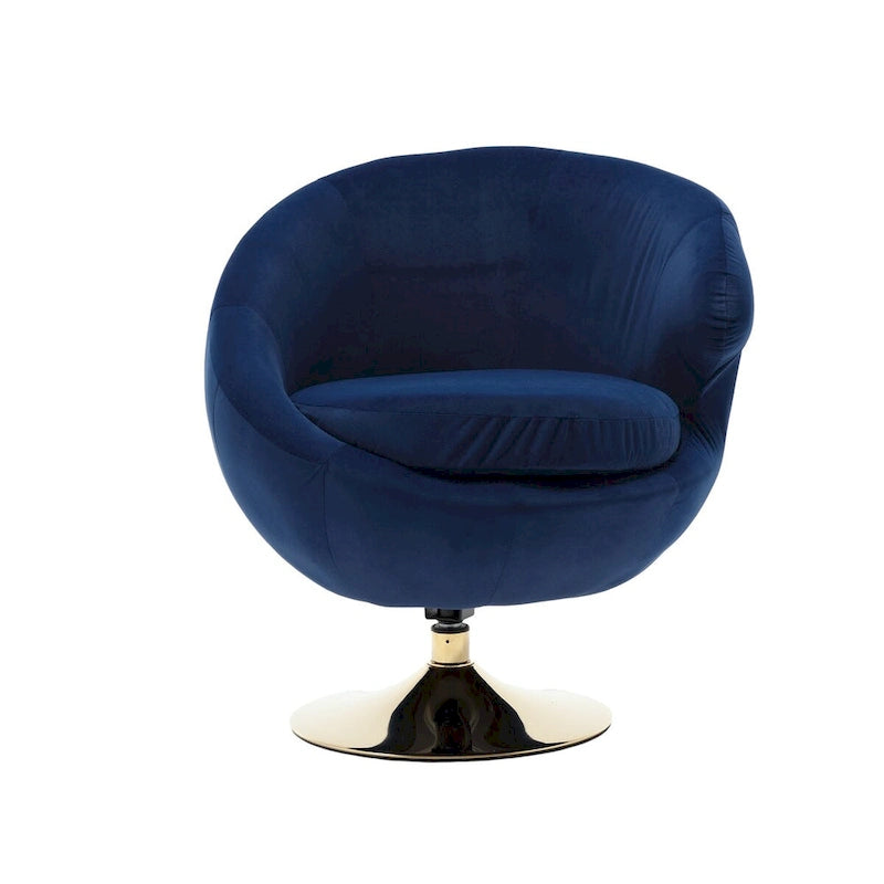 HOMEFUN Velvet 360 Degree Swivel Right Cuddle Barrel Accent Chairs