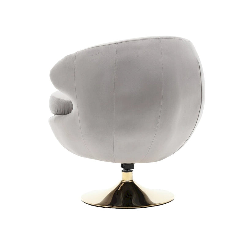 HOMEFUN Velvet 360 Degree Swivel Right Cuddle Barrel Accent Chairs