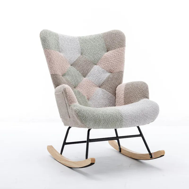Modern Patchwork Accent Chair for Living Room Bedroom Studio
