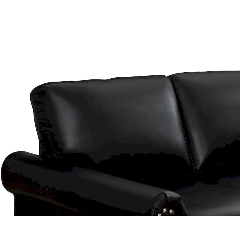 Living Room Faux Leather Sofa Loveseat