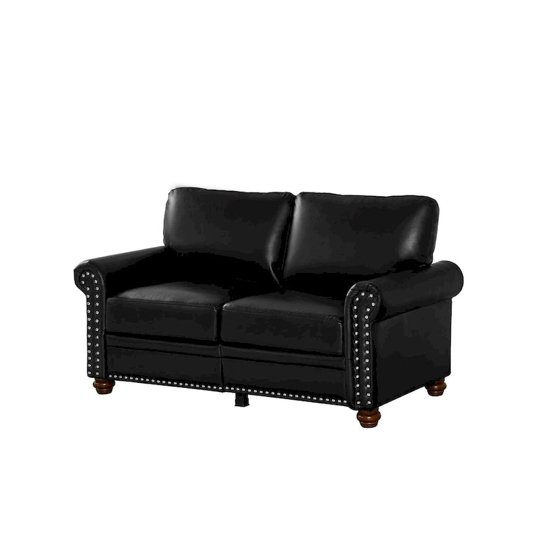 Living Room Faux Leather Sofa Loveseat