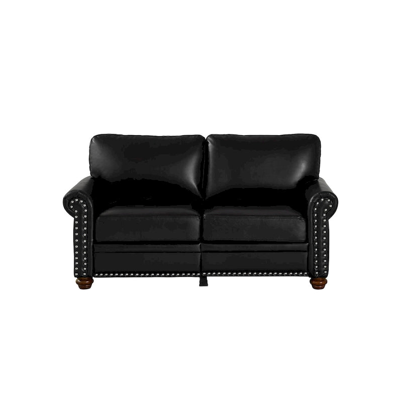 Living Room Faux Leather Sofa Loveseat