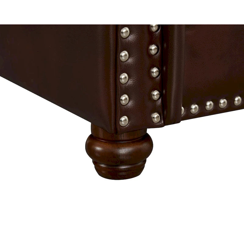 Living Room Faux Leather Sofa Loveseat