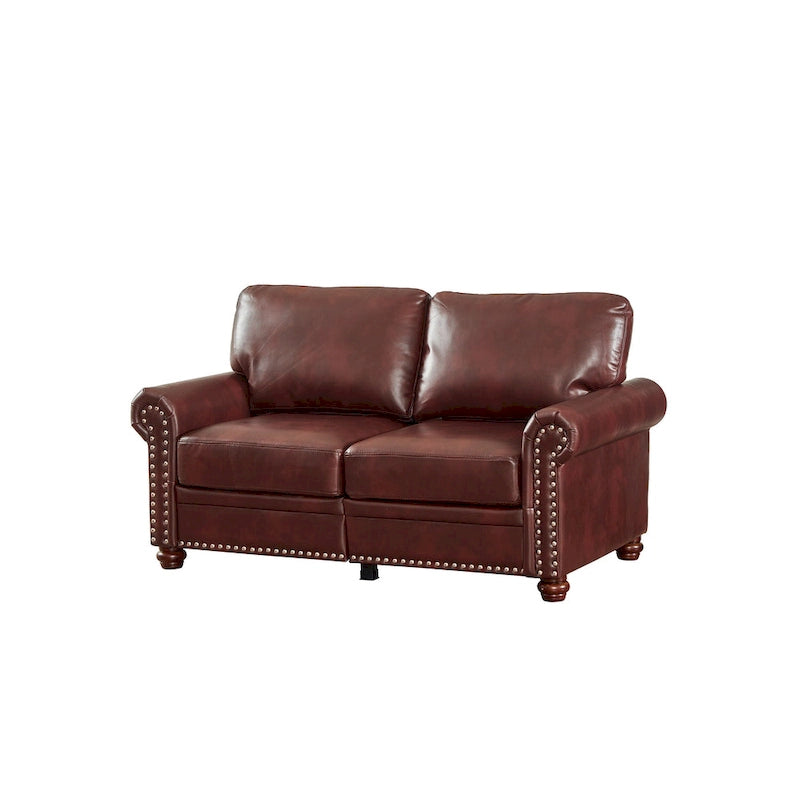 Living Room Faux Leather Sofa Loveseat