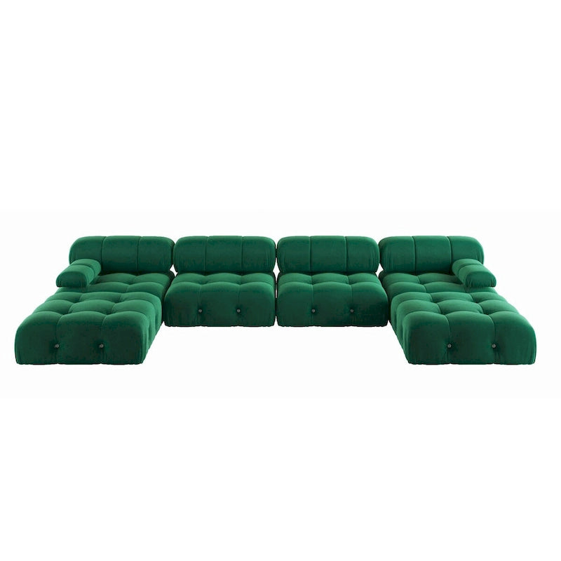138  Convertible Modular Sectional Sofa, U-Shaped Minimalist Velvet Sofas Couches