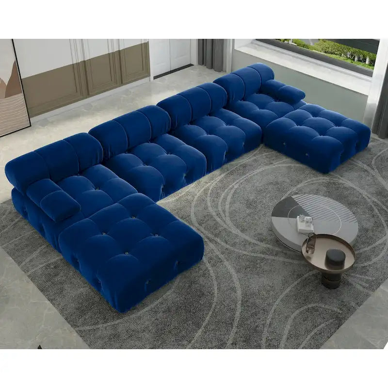 138  Convertible Modular Sectional Sofa, U-Shaped Minimalist Velvet Sofas Couches