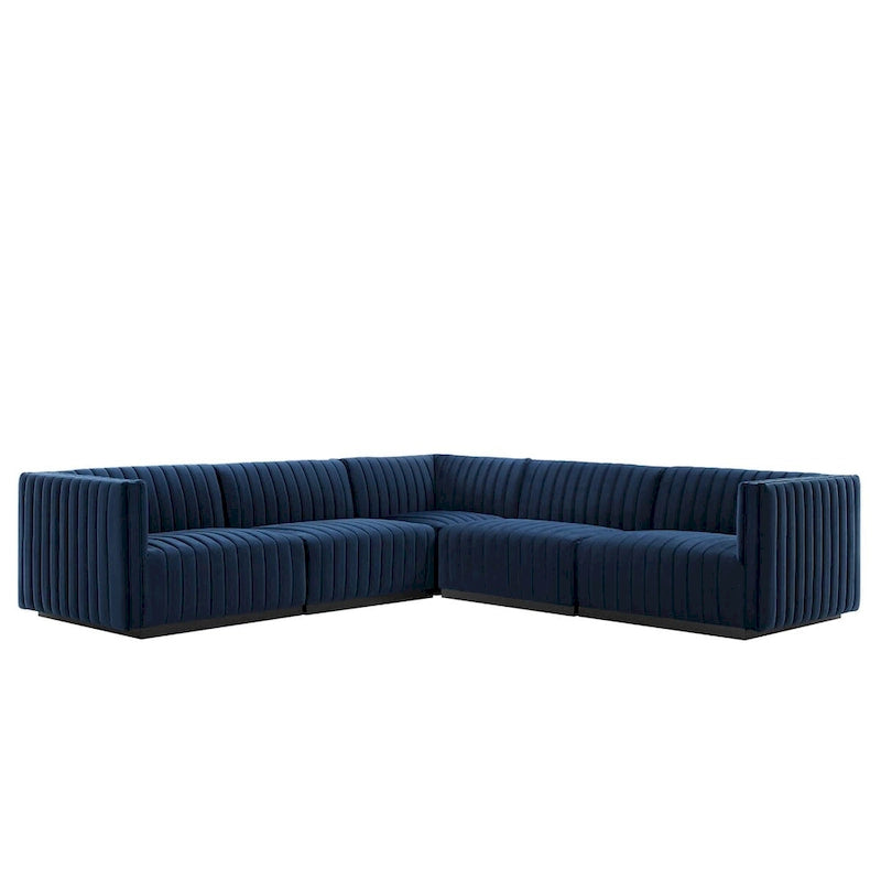 Conjure Channel Tufted Performance Velvet 5-Piece Sectional