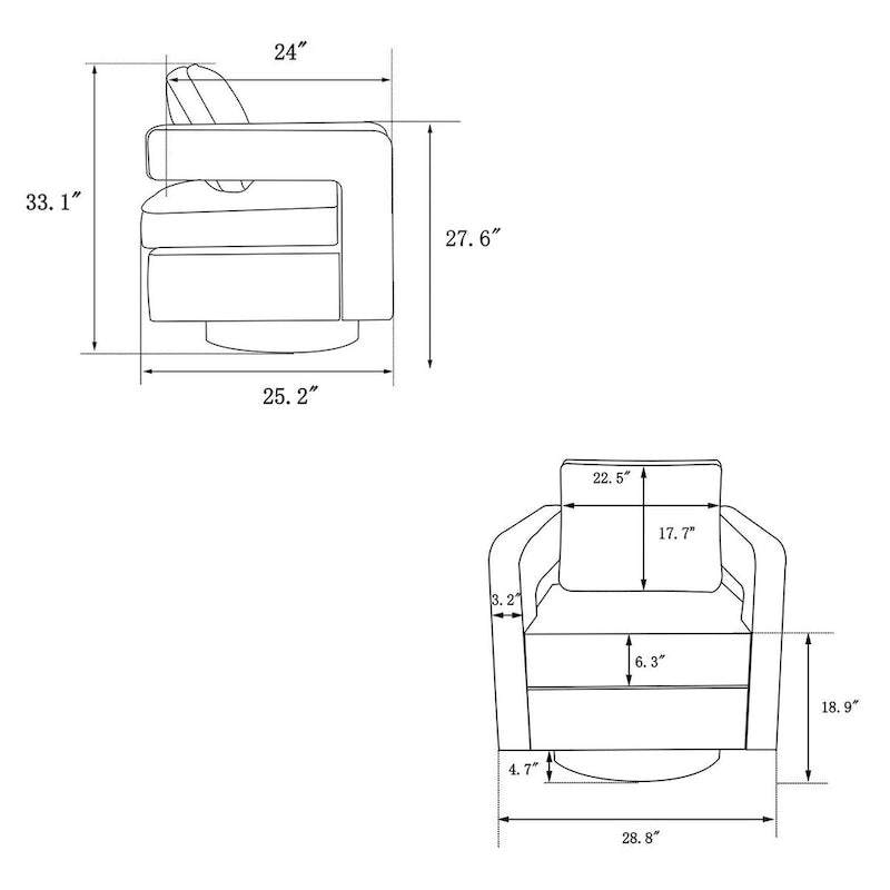 360 Degree Swivel Club Modern Accent Single Sofa Chair