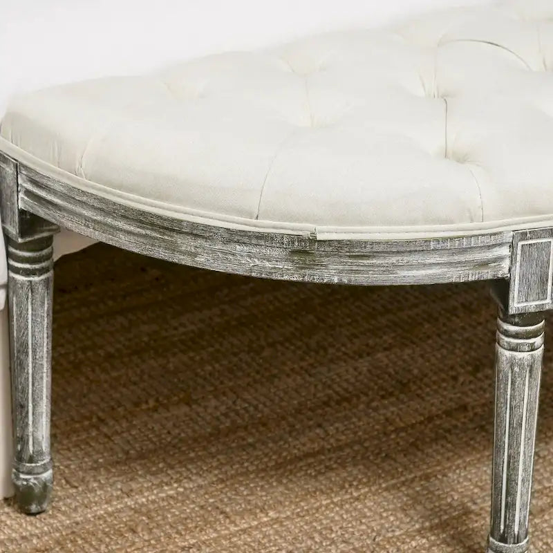 Semi-Circle End of Bed Bench with Tufted Design