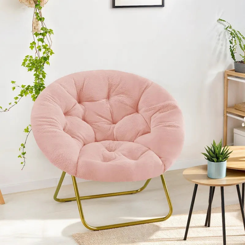 Comfy Linen Button Tufted Upholstered Accent Chair, Reading Armchair Sofa for Living Room, Bedroom