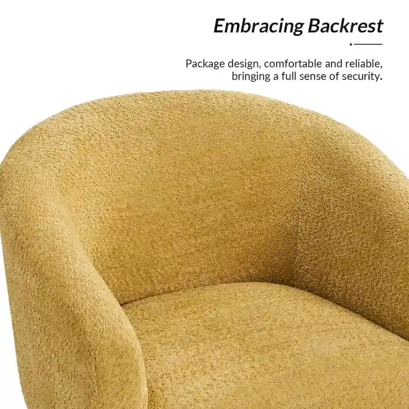 Hal Modern Boucle Armchair with Metal Legs Set of 2 by HULALA HOME