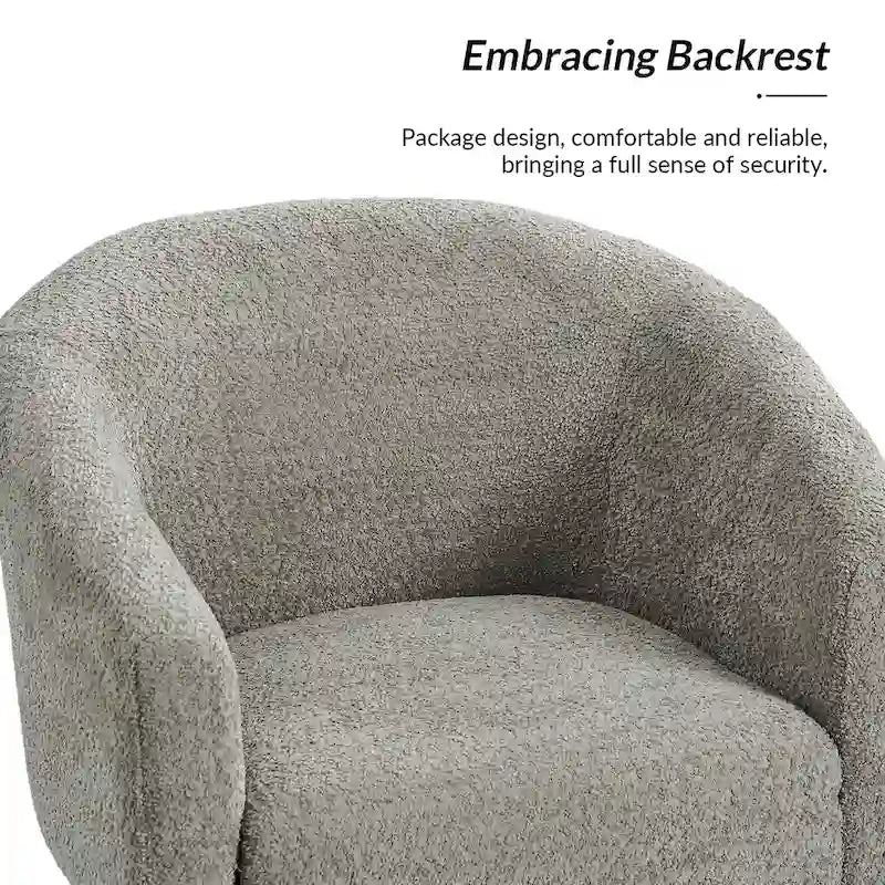 Hal Modern Boucle Armchair with Metal Legs Set of 2 by HULALA HOME