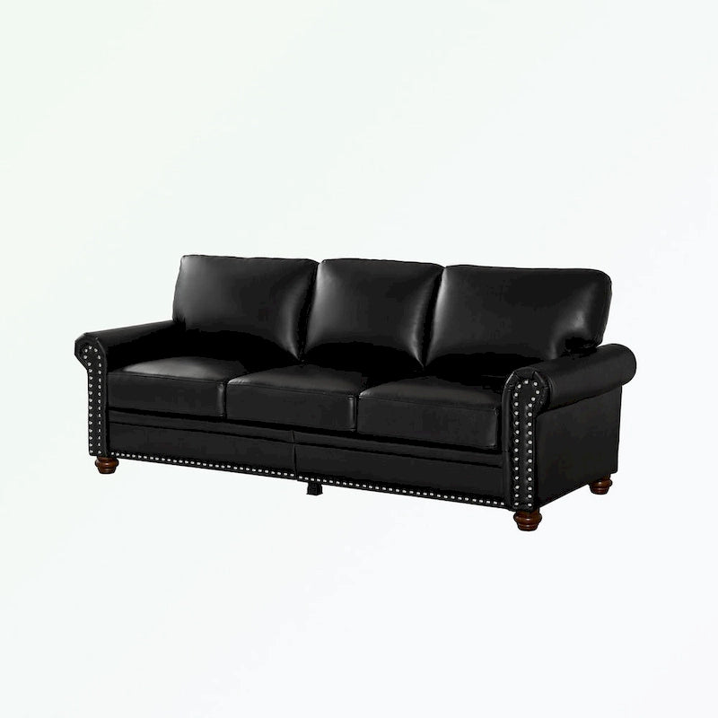 3 Seat Sofa with Rubber wood Legs and Nails finish