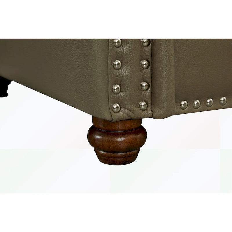 3 Seat Sofa with Rubber wood Legs and Nails finish