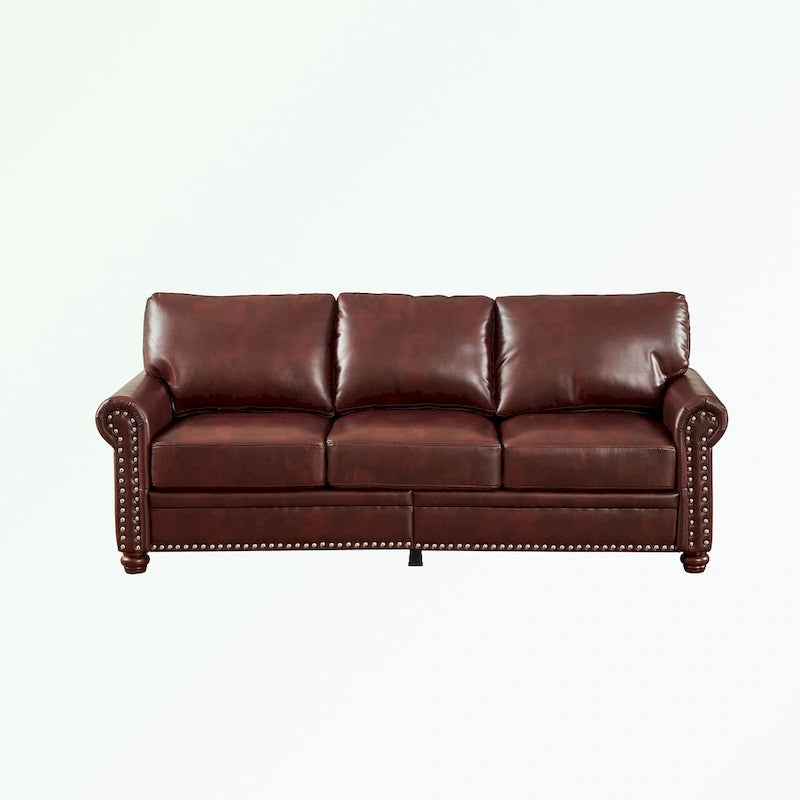 3 Seat Sofa with Rubber wood Legs and Nails finish