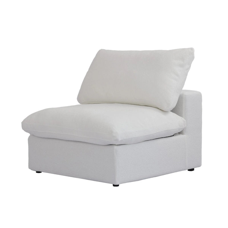 Cloud Modular Sectional Sofa, 6 Seater Corner Sofa with Pillows and Ottoman
