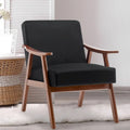Mid-Century Modern Accent Chair with Solid Wood Frame, Set of 1