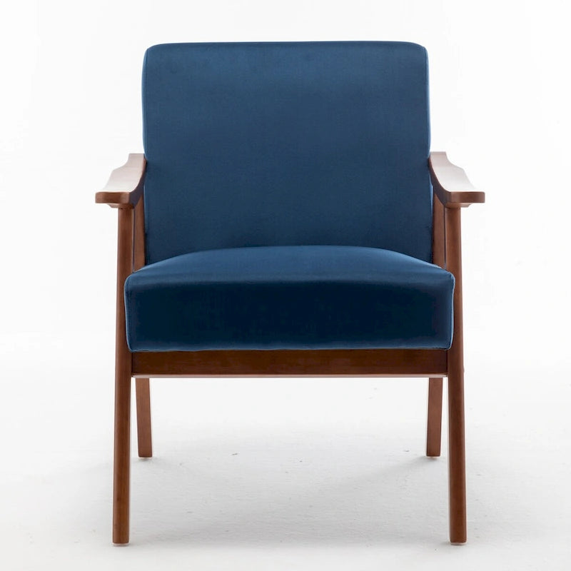 Mid-Century Modern Accent Chair with Solid Wood Frame, Set of 1