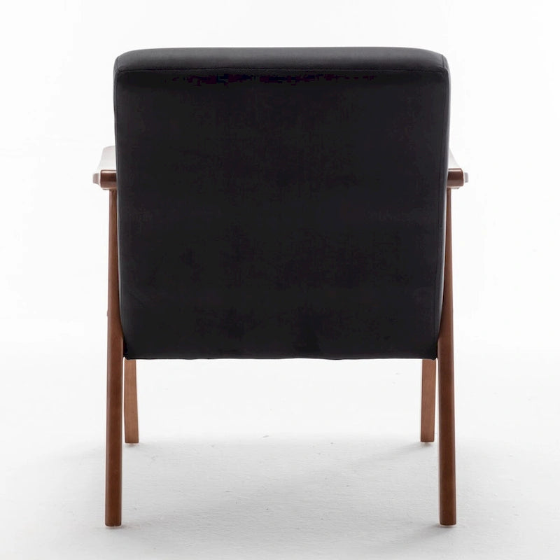 Mid-Century Modern Accent Chair with Solid Wood Frame, Set of 1