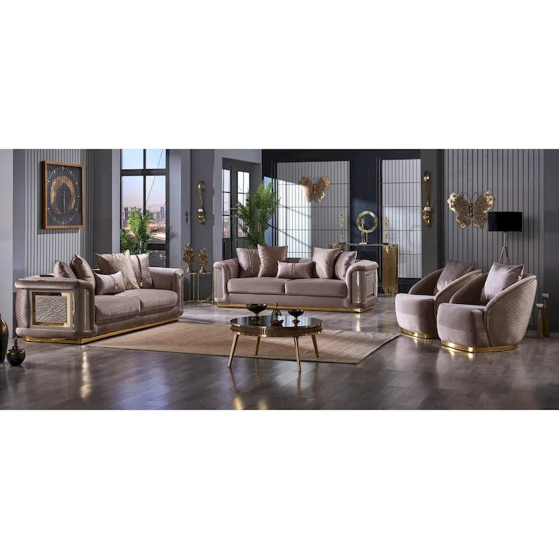 Elise 3-piece Living room Set Pillow Back