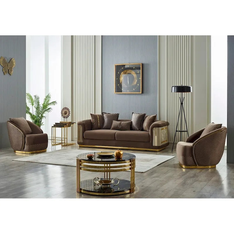 Elise 3-piece Living room Set Pillow Back