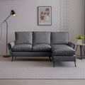 Sectional leather L-Shaped Sofa Couch with Reversible Chaise Lounge
