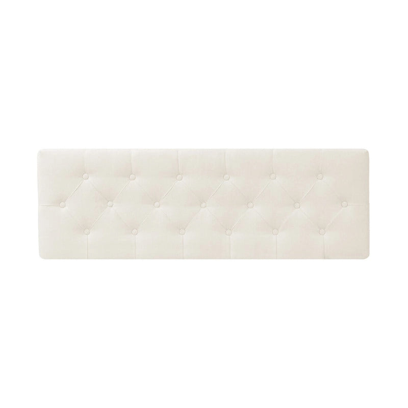 LUE BONA Mid-Century Modern Upholstered Storage Ottoman Button Tufted Fabric Storage Bench with Linen Seat