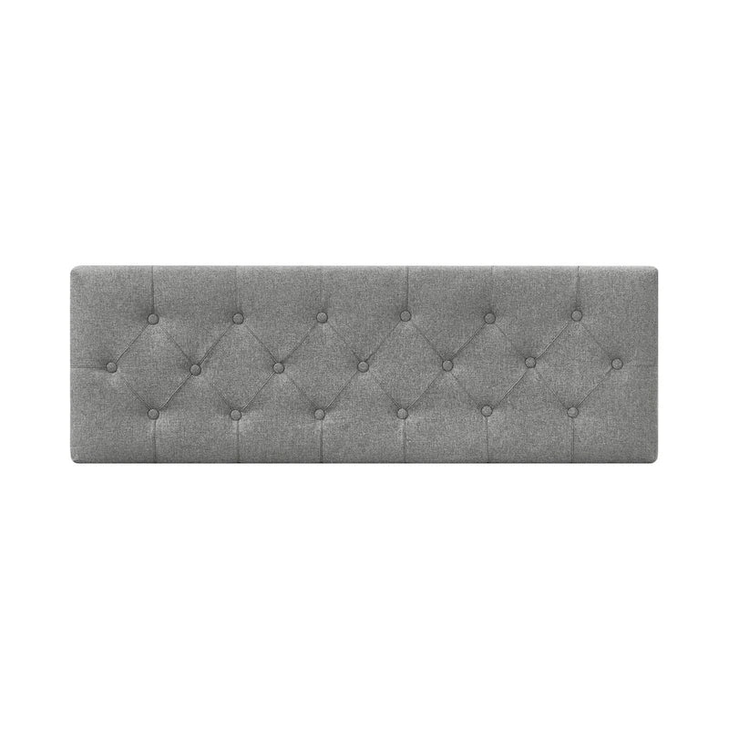 LUE BONA Mid-Century Modern Upholstered Storage Ottoman Button Tufted Fabric Storage Bench with Linen Seat