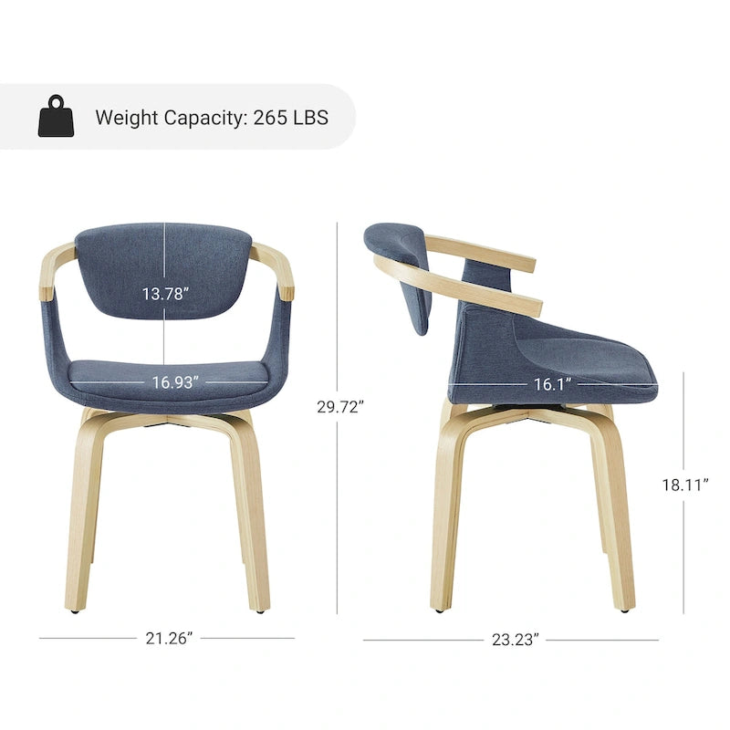 Art Leon Swivel Upholstered and Wood Accent Chair