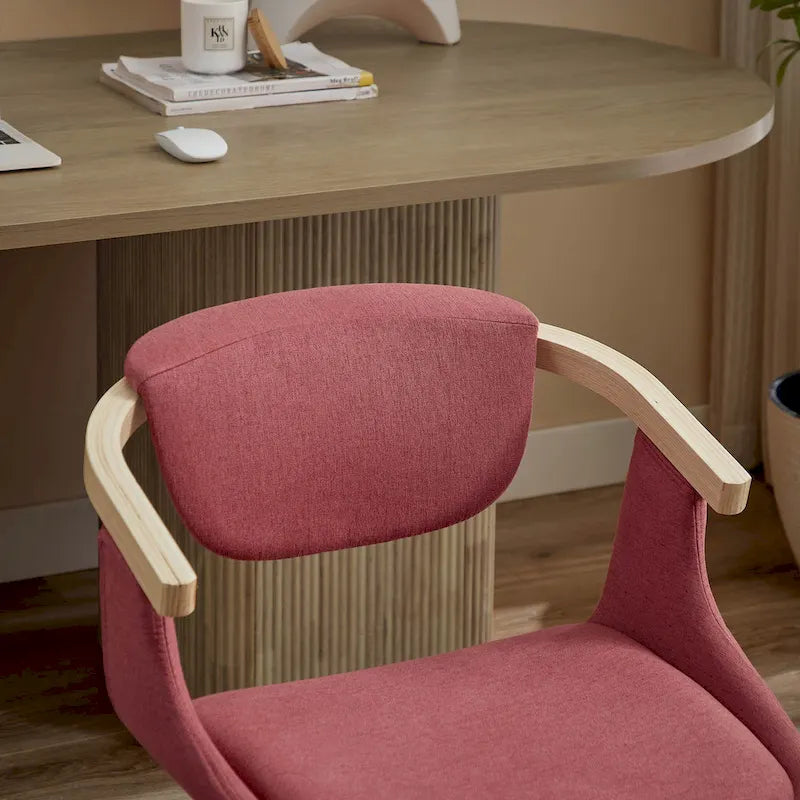 Art Leon Swivel Upholstered and Wood Accent Chair