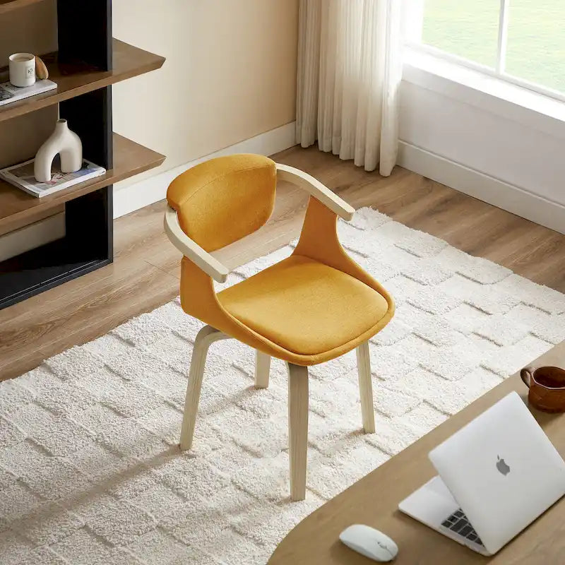 Art Leon Swivel Upholstered and Wood Accent Chair