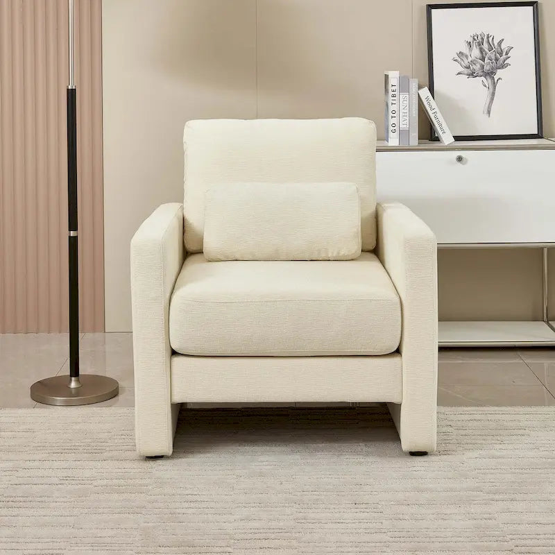 Modern Chenille Accent Chair Armchair for Living Room