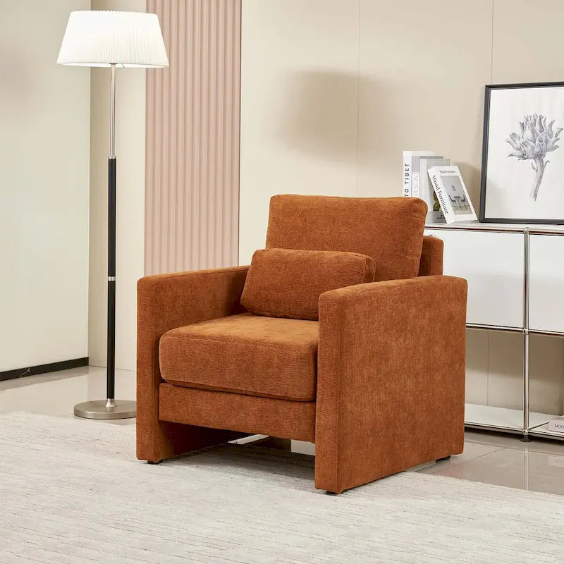 Modern Chenille Accent Chair Armchair for Living Room