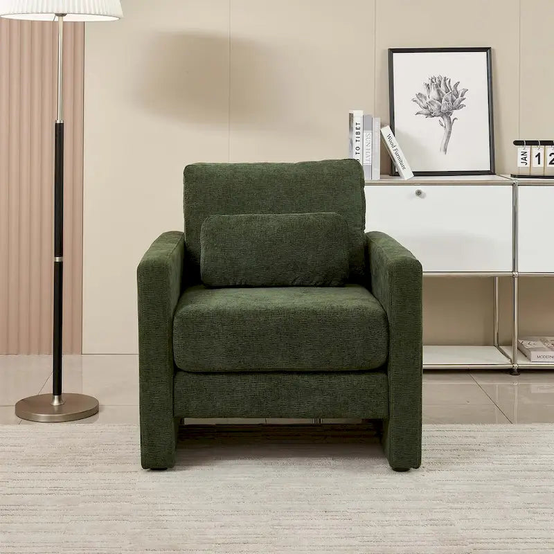 Modern Chenille Accent Chair Armchair for Living Room