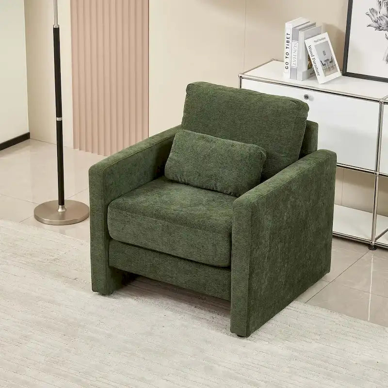 Modern Chenille Accent Chair Armchair for Living Room