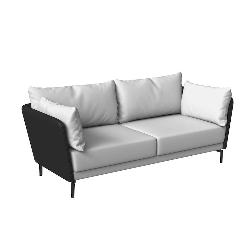 Luxify 3-Seater Leather Sofa in Upholstered Leather with Metal Legs & Removable Cushions for Living Room & Lounges