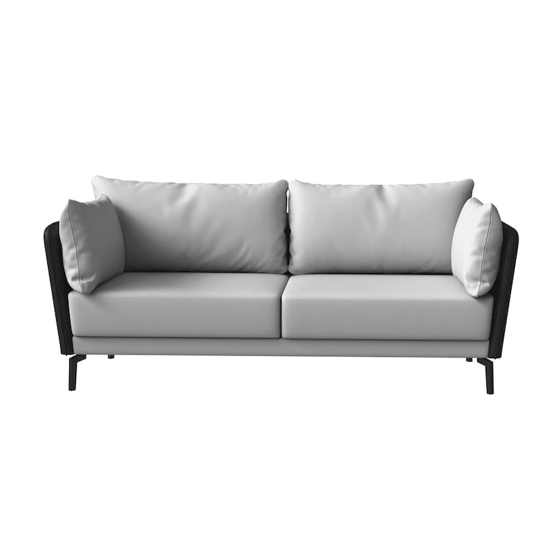 Luxify 3-Seater Leather Sofa in Upholstered Leather with Metal Legs & Removable Cushions for Living Room & Lounges