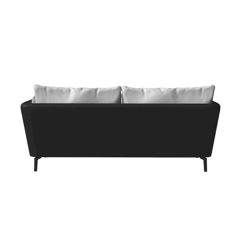 Luxify 3-Seater Leather Sofa in Upholstered Leather with Metal Legs & Removable Cushions for Living Room & Lounges