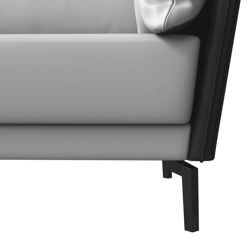 Luxify 3-Seater Leather Sofa in Upholstered Leather with Metal Legs & Removable Cushions for Living Room & Lounges