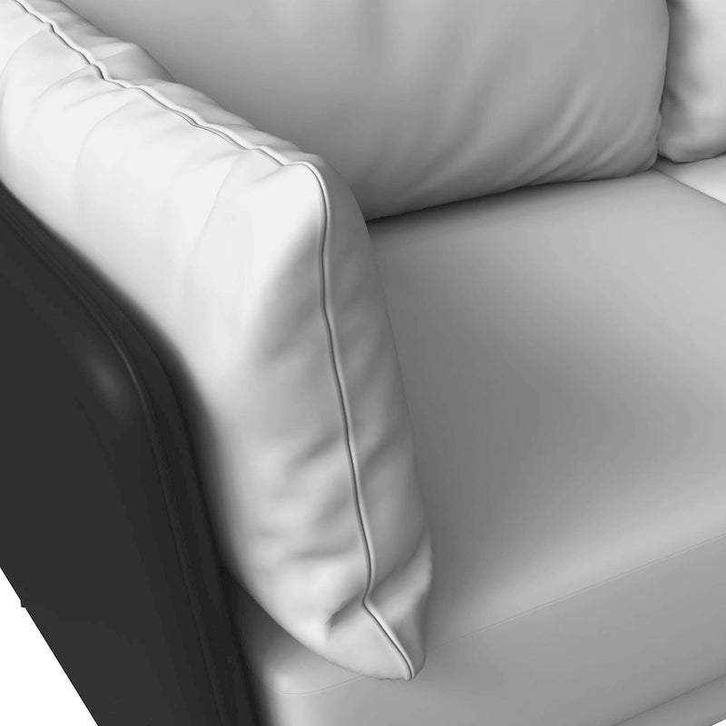 Luxify 3-Seater Leather Sofa in Upholstered Leather with Metal Legs & Removable Cushions for Living Room & Lounges