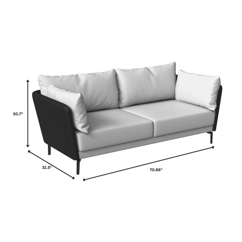 Luxify 3-Seater Leather Sofa in Upholstered Leather with Metal Legs & Removable Cushions for Living Room & Lounges