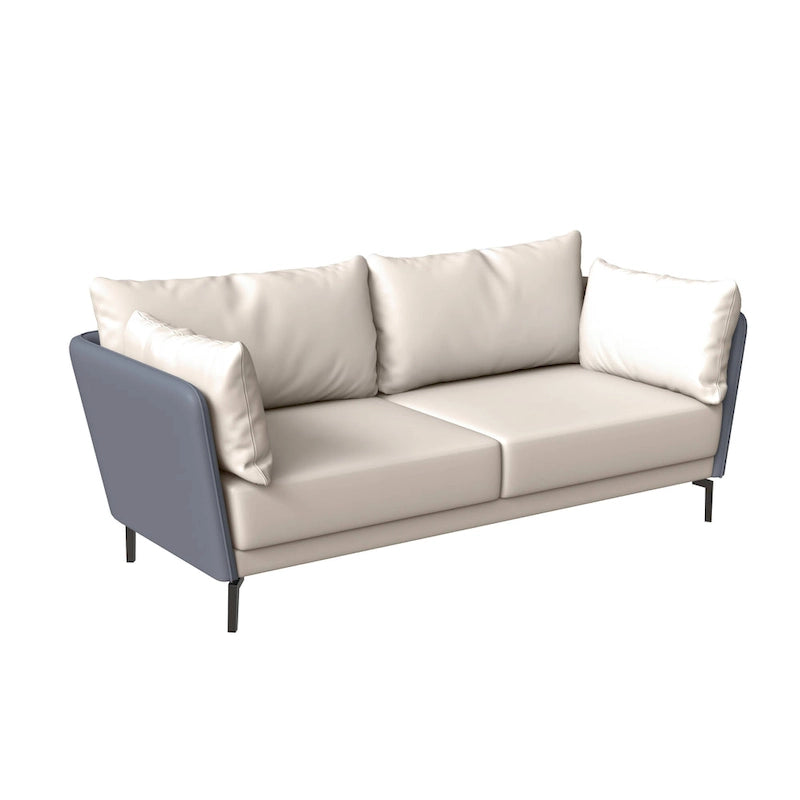 Luxify 3-Seater Leather Sofa in Upholstered Leather with Metal Legs & Removable Cushions for Living Room & Lounges