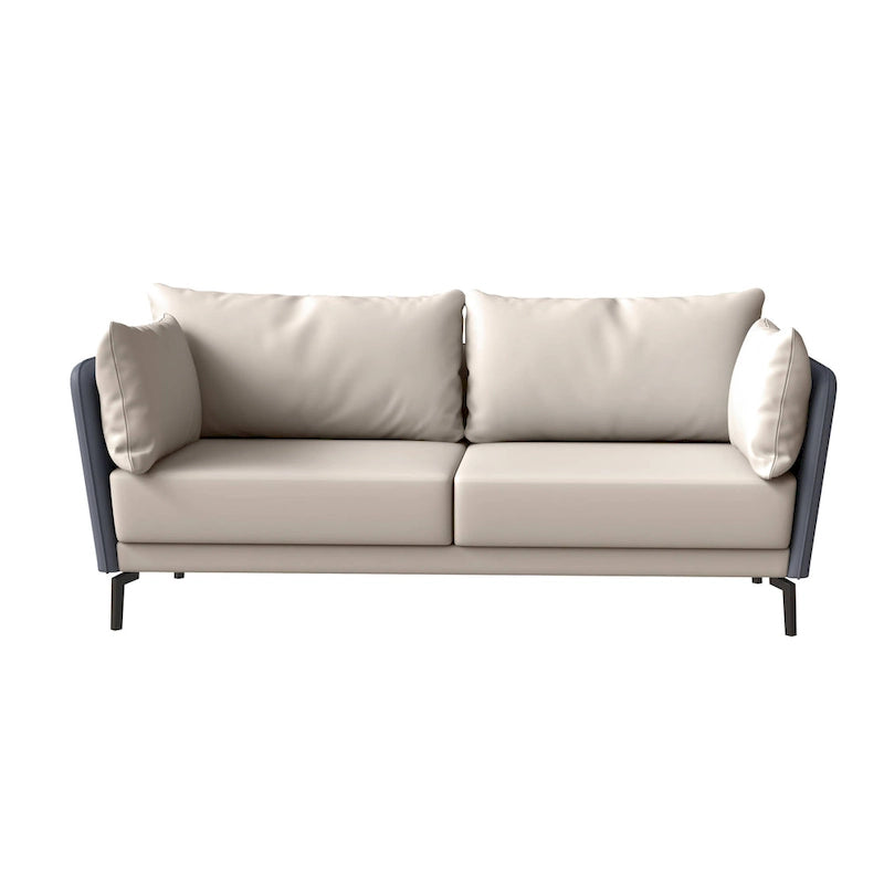Luxify 3-Seater Leather Sofa in Upholstered Leather with Metal Legs & Removable Cushions for Living Room & Lounges
