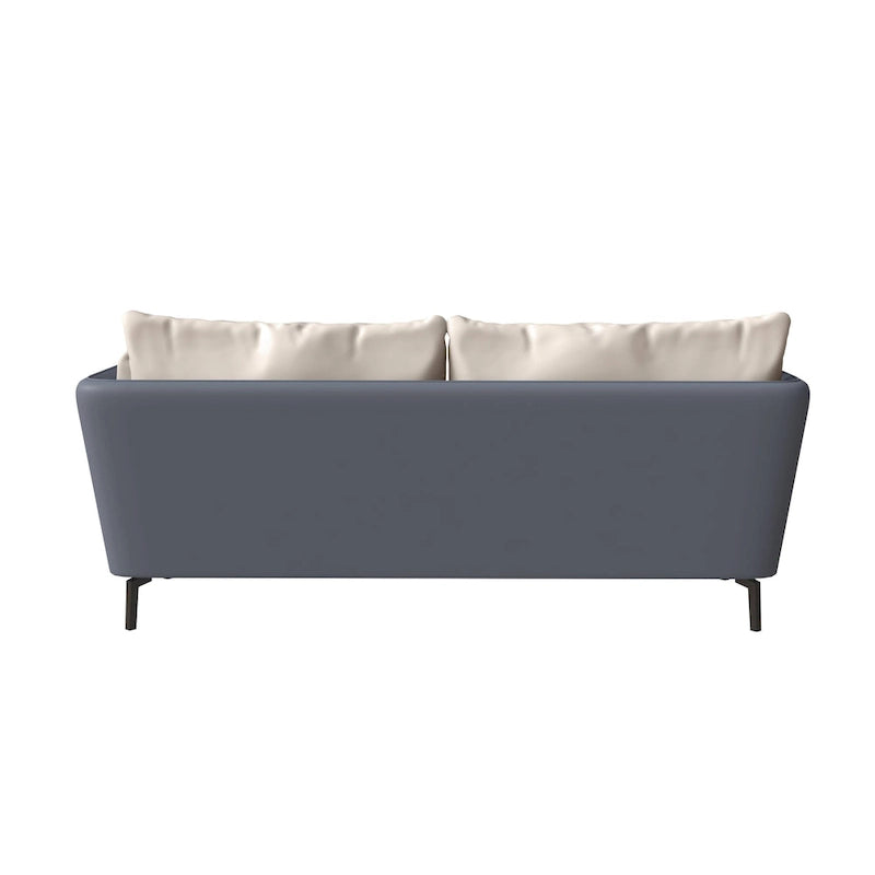 Luxify 3-Seater Leather Sofa in Upholstered Leather with Metal Legs & Removable Cushions for Living Room & Lounges