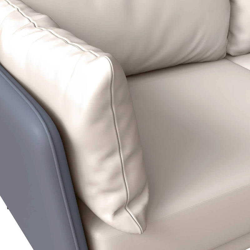 Luxify 3-Seater Leather Sofa in Upholstered Leather with Metal Legs & Removable Cushions for Living Room & Lounges